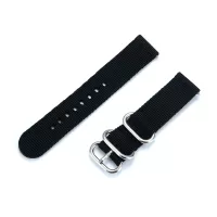 For Garmin Forerunner 245/245M 20mm Smart Watch Nylon Strap - Black