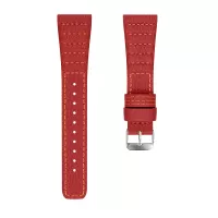 20mm Genuine Cowhide Leather Smart Watch Band Strap for Samsung Galaxy Watch 42mm - Red