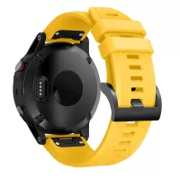 Silicone Watch Band for Garmin Fenix 5 Adjustable Smart Watch Strap with Black Triangle Buckle - Yellow
