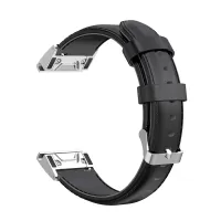 20mm Oil Wax Skin Cowhide Leather Watch Band for Samsung Galaxy Watch4 Classic 46mm 42mm/Watch4 44mm 40mm/Garmin Fenix 6S Pro - Black