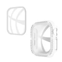 Rhinestone Decor Tempered Glass+PC All-round Protective Watch Case for Apple Watch Series 3/2/1 38mm - Transparent