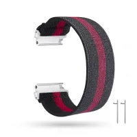 20mm Color Matching Nylon Watch Band for Samsung Galaxy Watch4 Classic 46mm 42mm/Watch4 44mm 40mm/Huawei GT 2 42mm/Huami Amazfit Watch Youth Edition - Black/Red