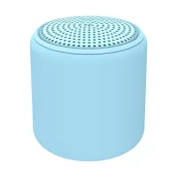 Mini Portable TWS Bluetooth Wireless Stereo Sound Macaroon Round Speaker - Sky Blue