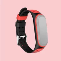Bi-color Silicone Watch Band Replacement Strap for Xiaomi Mi Band 5 - Black/Red