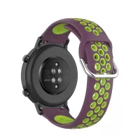 Dual-color PC Replacement Smart Watch Strap for Honor MagicWatch 2 42MM/Huawei Watch GT2 42MM - Purple/Green