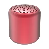 Mini Portable TWS Bluetooth Wireless Stereo Sound Macaroon Round Speaker - Red