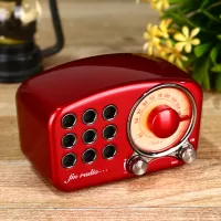 R919 Retro Bluetooth Speaker Portable FM Radio with Loud Volume Strong Bass Enhancement TF Card MP3 Player - Red