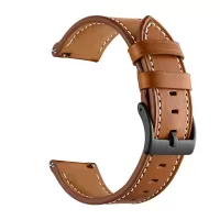 20mm Top-layer Genuine Leather Watch Strap Replacement for Garmin Vivoactive 3/Vivomove HR - Brown