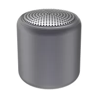 Mini Portable TWS Bluetooth Wireless Stereo Sound Macaroon Round Speaker - Titanium Grey
