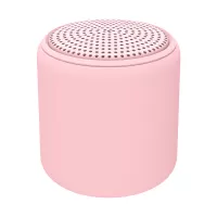 Mini Portable TWS Bluetooth Wireless Stereo Sound Macaroon Round Speaker - Pink