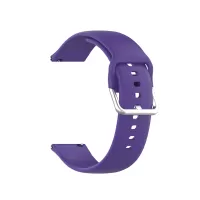 22mm Silicone Watch Strap Silver Buckle [Large Size] for Huawei Watch GT 2 Pro - Purple