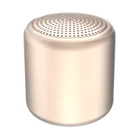 Mini Portable TWS Bluetooth Wireless Stereo Sound Macaroon Round Speaker - Champagne Gold