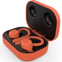 T20 TWS Bluetooth Earphones Sports Ear Hook Headphones HiFi Stereo Earbuds with Charging Case - Red