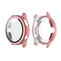 HAT-PRINCE ENK-AC8204 Electroplating PC Frame Tempered Glass Protector Cover for Samsung Galaxy Watch Active2 40mm - Pink