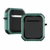 Rubberized PC + TPU Protective Case for Apple AirPods with Charging Case (2019) (2016) / Apple AirPods with Wireless Charging Case (2019) - Midnight Green