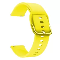 Silicone Smart Watch Band Adjustable Wrist Strap with Metal Buckle for Samsung Galaxy Watch3 41mm - Yellow