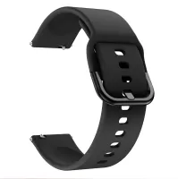 20mm Silicone Smart Watch Band Adjustable Wrist Strap Replacement for Huami GTS/Huawei Watch GT2 42MM - Black
