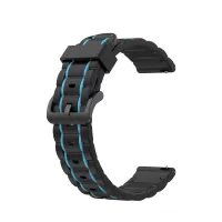 Wave Shape Silicone Multi-hole Silicone Smart Watch Strap for POLAR Grit X/POLAR Vantage M/Ticwatch Pro/Ticwatch Pro 2020/Ticwatch GTX/Huawei Watch GT 2e - Sky Blue