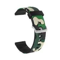 20mm Camouflage Skin Flexible Silicone Watch Strap for Huami Amazfit Watch Youth Version/GT2 42mm - Army Green
