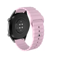 22mm Reverse Buckle Silicone Watchband for Samsung Gear S3/Galaxy Watch 46mm/Huawei GT2 46mm/Huami Amazfit 1/2 - Pink