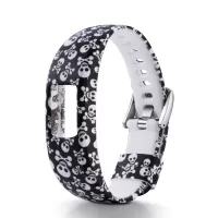 Patterned Soft Silicone Watch Strap Replacement for Garmin VivoFit 4, Length: 210mm - Skulls Pattern