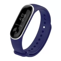 Two-tone Soft Silicone Wristwatch Strap Replacement for Xiaomi Mi Band 3 - Dark Blue