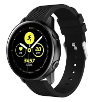 Stripe Texture Soft Silicone Watch Strap for Samsung Galaxy Watch Active SM-R500 - Black