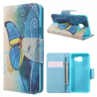 Stand Leather Phone Case for Samsung Galaxy A3 SM-A310F (2016) - Blue Butterfly