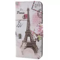 Pattern Printing Cross Texture Stand Wallet Leather Case Accessory for Samsung Galaxy S9+ - Eiffel Tower