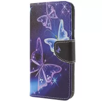 Pattern Printing Cross Texture Stand Wallet Leather Phone Cover Accessory for Samsung Galaxy S9+ - Beautiful Butterfly