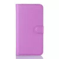 Litchi Wallet Leather Phone Case for Samsung Galaxy A3 SM-A310F with Stand - Purple