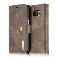 DG.MING Split Leather Wallet + PC 2-in-1 Phone Case Phone Covering for Samsung Galaxy S7 G930 - Coffee