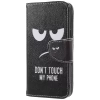 Pattern Printing Cross Texture Stand Wallet Leather Protection Cover Case for Samsung Galaxy S9 - Angry Face
