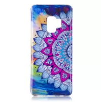 For Samsung Galaxy S9 Luminous Patterned IMD Soft TPU Case Cover - Colorized Mandala Flower