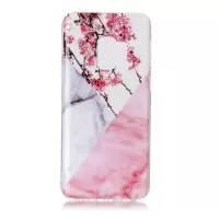 Marble Pattern IMD TPU Lightweight Case for Samsung Galaxy S9 G960 - Pink Folwer
