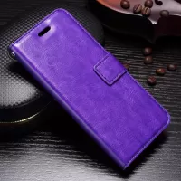 BTRCASE Crazy Horse Grain Leather Wallet Stand Mobile Casing for Samsung Galaxy S9 G960 - Purple