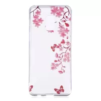 Pattern Printing TPU Shell Case Cover for Samsung Galaxy A8 (2018) - Pink Flowers