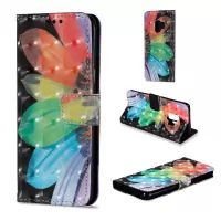 Pattern Printing Leather Wallet Shell Cover Case for Samsung Galaxy S9 G960 - Colorized Flower