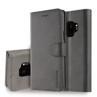 LC.IMEEKE TPU + PU Leather Case for Samsung Galaxy S9 SM-G960 with Wallet and Adjustable Stand Design - Grey