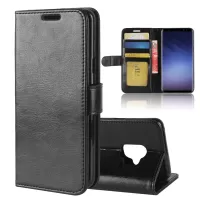 Crazy Horse Wallet Leather Stand Case for Samsung Galaxy S9 G960 - Black