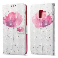 3D Pattern Printing Leather Cover Protector for Samsung Galaxy A8 (2018) - Flower