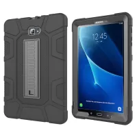 Shock Proof Anti-dust Hybrid TPU + PC Protective Case with Kickstand for Samsung Galaxy Tab A 10.1 (2016) - Grey + Black