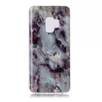 For Samsung Galaxy S9 G960 Marble Pattern IMD TPU Mobile Phone Cover Accessory - Blue / Black