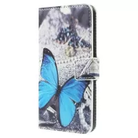 Samsung Galaxy S6 Edge Stylish Wallet Case - Blue Butterfly