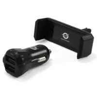 Conceptronic CARDEN CUSBCAR2AKIT 2-Port USB Car Charger Kit - Black