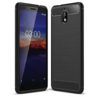 Brushed TPU Nokia 3.1 Plus Case - Carbon Fiber - Black