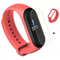 Xiaomi Mi Band 4 Silicone Wristband & TPU Screen Protector - Red