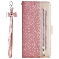 Lace Pattern Samsung Galaxy Note10 Wallet Case - Pink