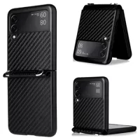 Samsung Galaxy Z Flip3 5G Case with Strap - Carbon Fiber - Black