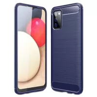 Samsung Galaxy A02s Brushed TPU Case - Carbon Fiber - Blue